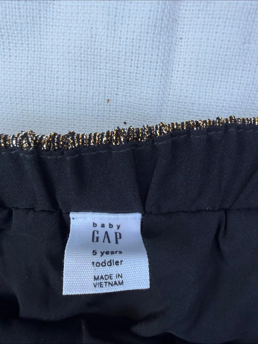 Cute Holiday GAP Black Skirt with Gold Metallic Trim…fun and festive